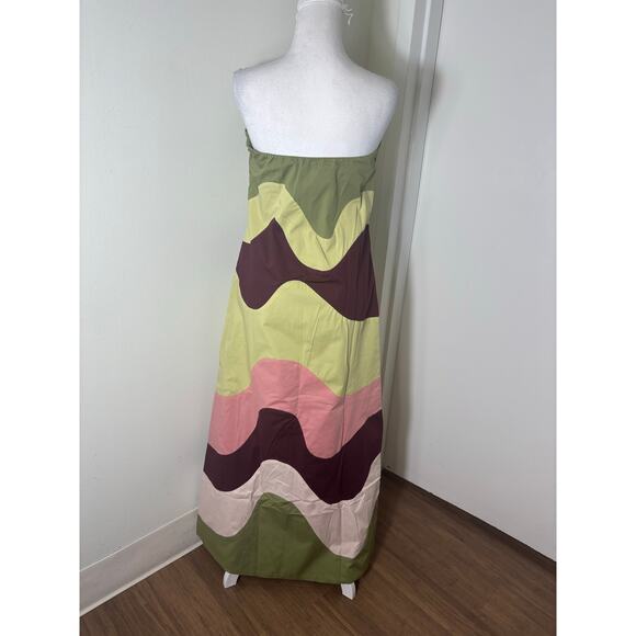 Adriana Degreas Strapless A Line Colorwave Dress Sz M - Picture 3 of 4
